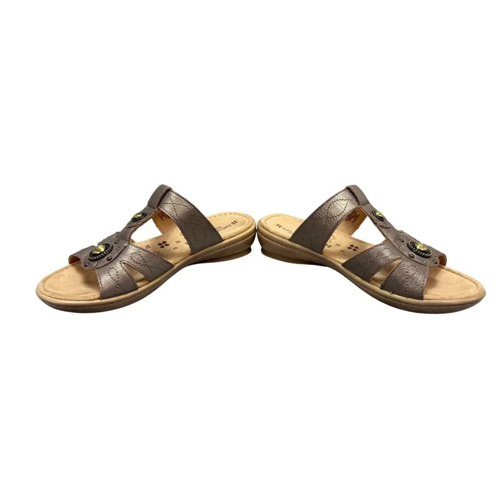 Naturalizer Journie Nickel Alloy‎ Sandals Women's Size 8.5M Leather Upper